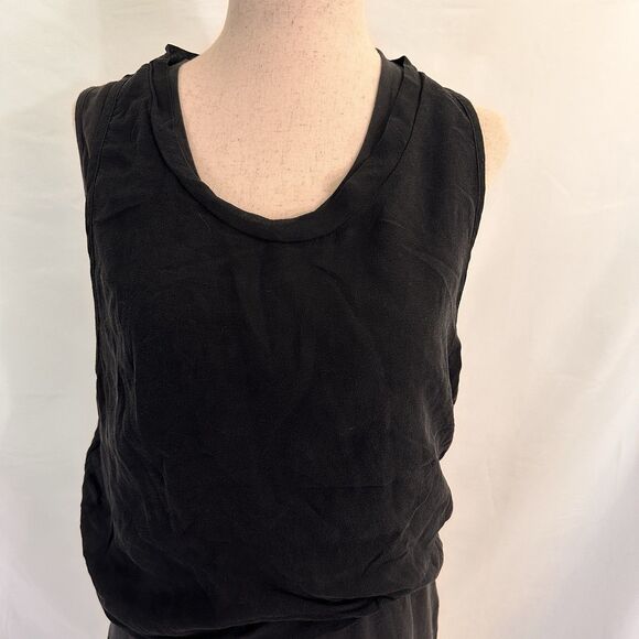Phillip Lim Black sleeveless Dress Size 8 Cotton Silk Accents Cocktail - Picture 2 of 9